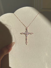 Load image into Gallery viewer, The Rose Quartz Cross Necklace
